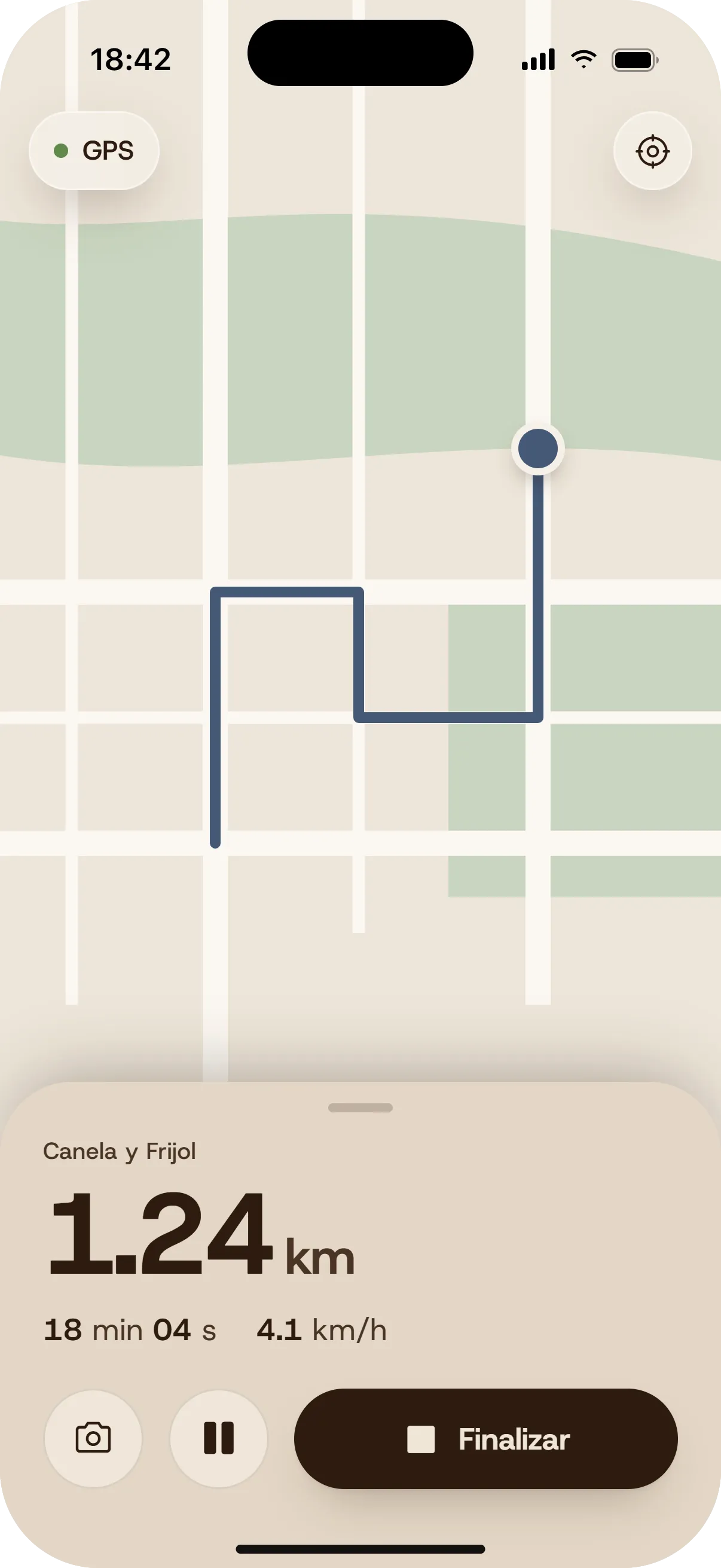 Walk in progress: 0.77 miles on the map.